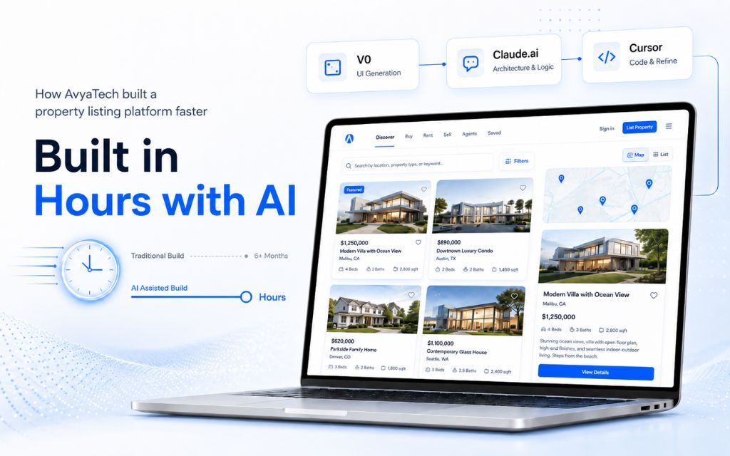 How AvyaTech Built a Property Listing Platform in Hours Using AI: A 2026 Case Study